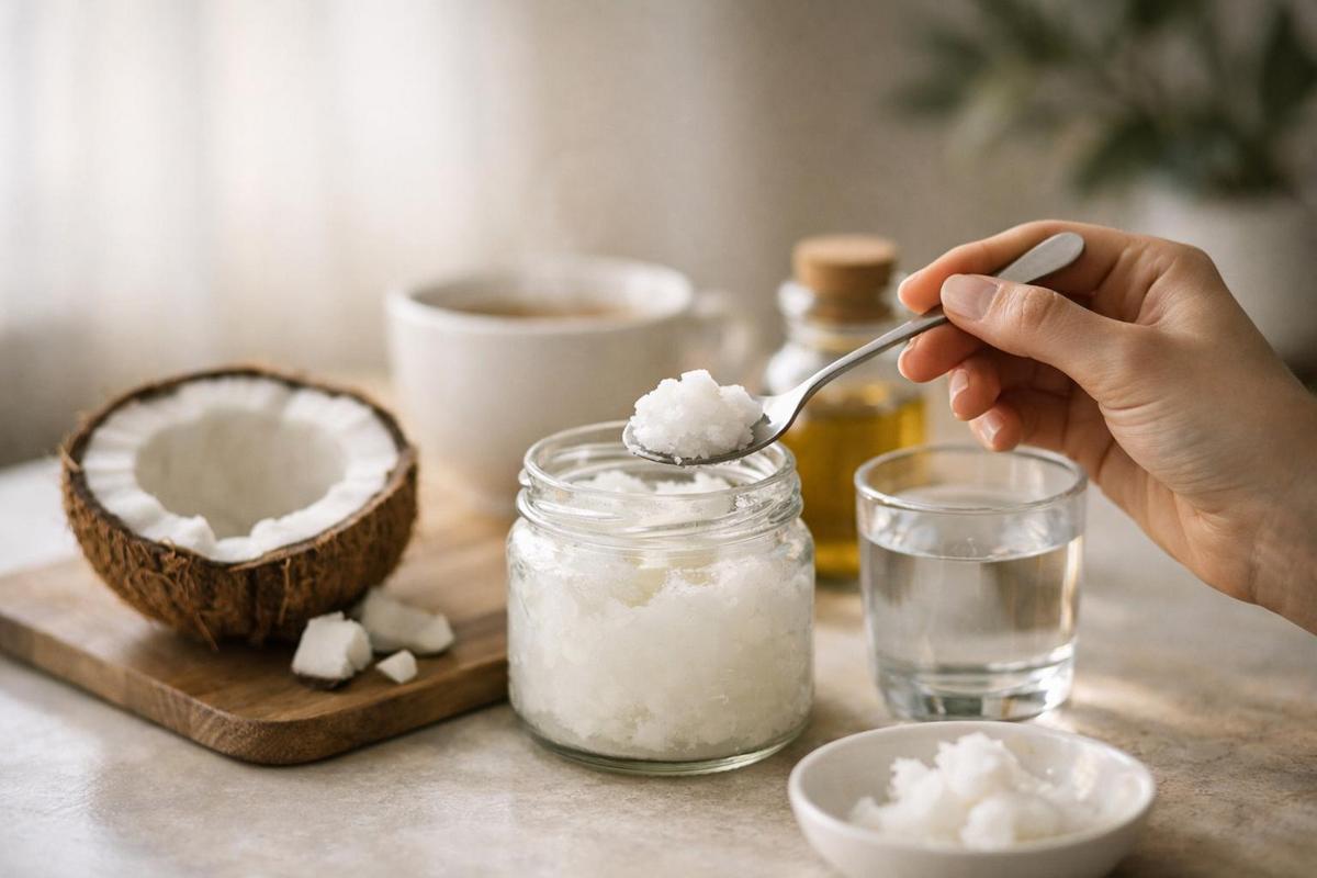 Huile de coco le matin à jeun : bienfaits, dosage et conseils pratiques